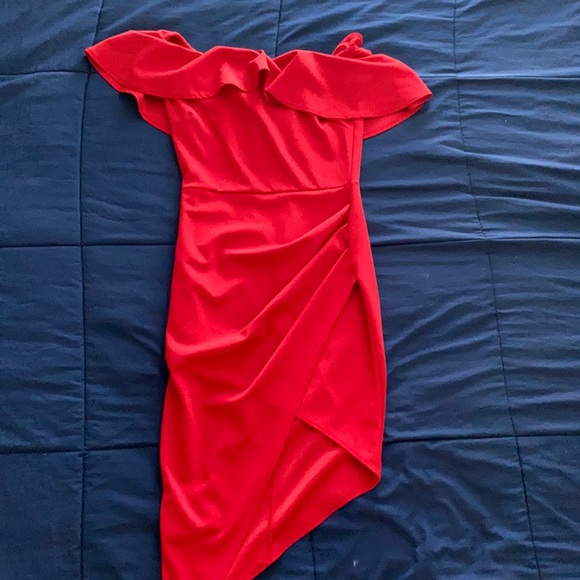 Red Slit Dress - Picture 1 of 3